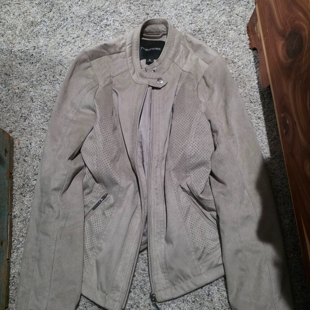 Maurices Gray Faux Suede Jacket